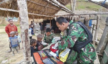 Satgas Yonif 511/DY Sediakan Layanan Kesehatan Gratis untuk Warga Kampung Popome